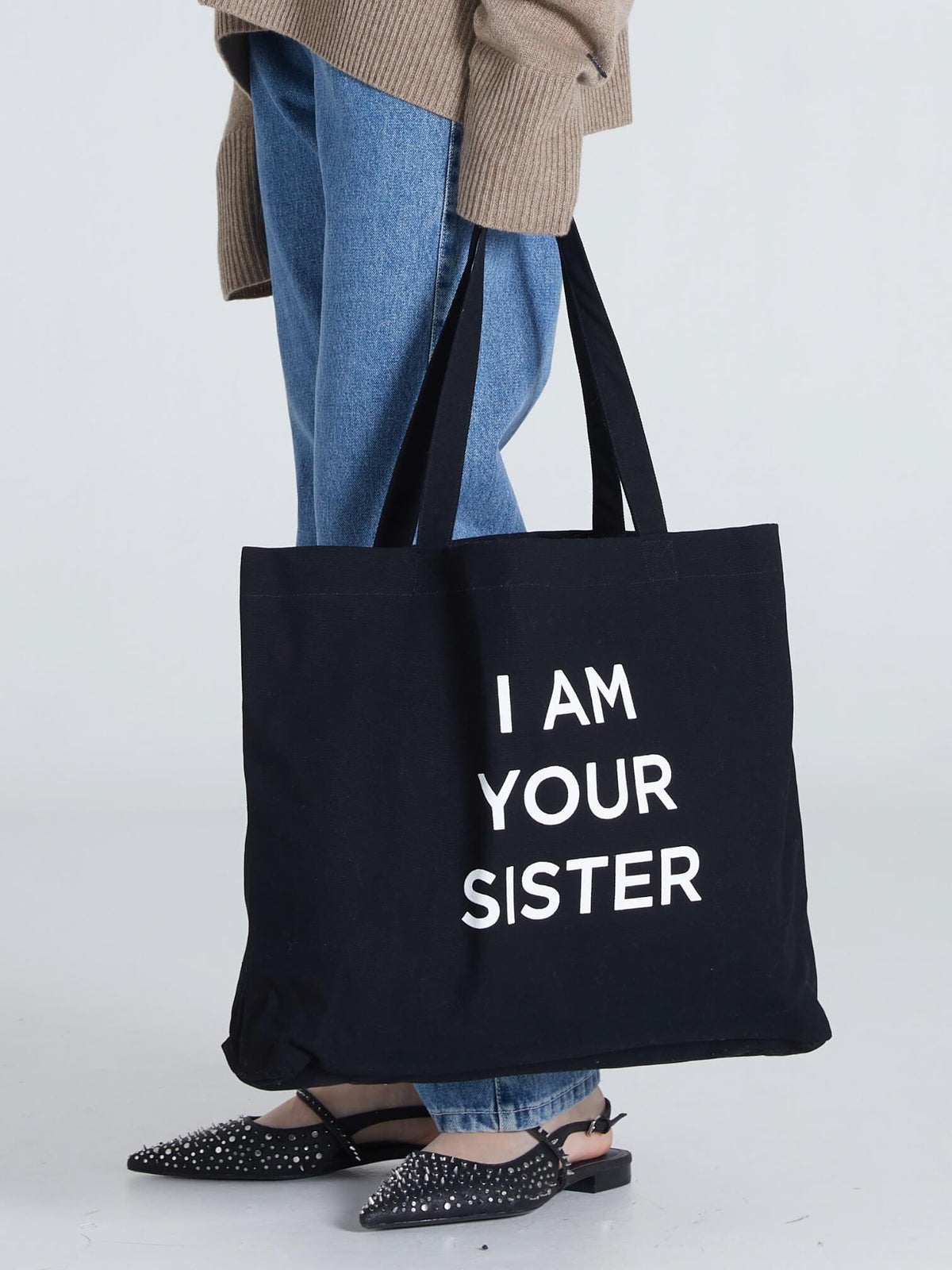 Black tote bag